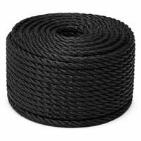 CIMA ORMEGGIO 3 FUSI NERA IN POLIESTERE Ø 18MM CARICO ROTTURA DAN 3000
