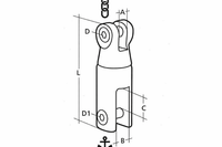 GIUNTO ANCORA GIREVOLE PER CATENA 6/8MM ACCIAIO INOX 316