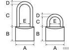 SET 5 LUCCHETTI HARDINOX 30MM CHIAVE UNIVERSALE