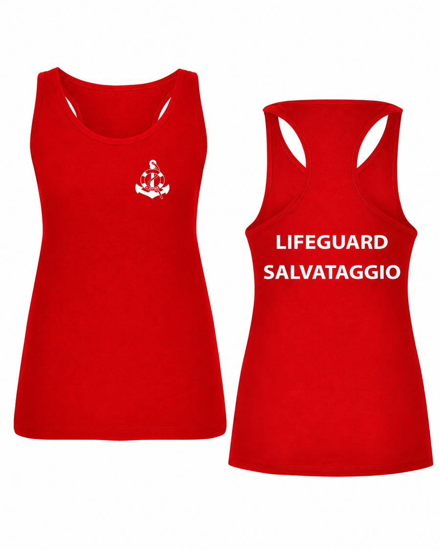 CANOTTA DONNA CON STAMPA SALVATAGGIO LIFEGUARD TAGLIA S